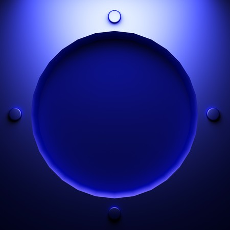 blue abstract plate made in 3D graphicsの写真素材