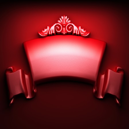 red abstract ornament made in 3D graphicsの写真素材