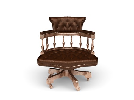 isolated classic leather chair made in 3dの写真素材