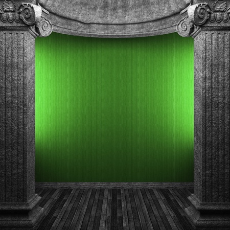 stone columns and wallpaper の写真素材