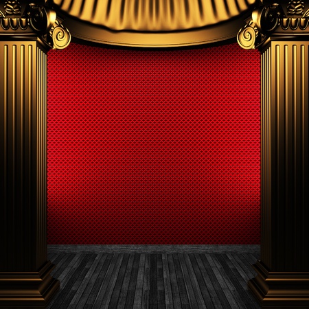 bronze columns and wallpaper の写真素材