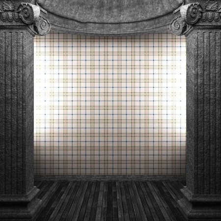 stone columns and wallpaper の写真素材