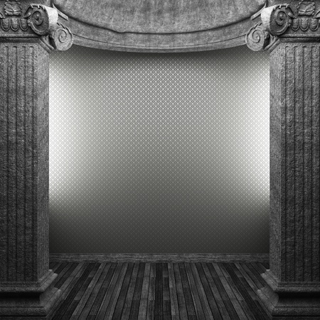 stone columns and wallpaper made in 3Dの写真素材