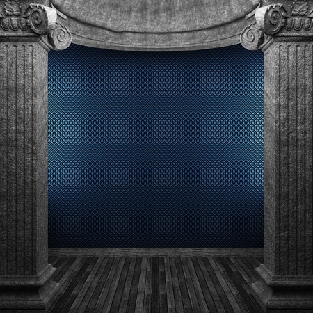stone columns and wallpaper made in 3Dの写真素材