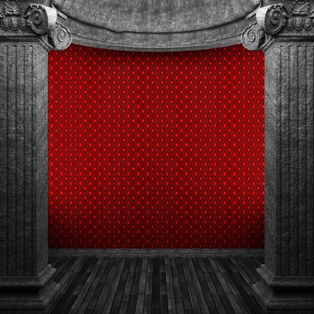stone columns and wallpaper made in 3Dの写真素材