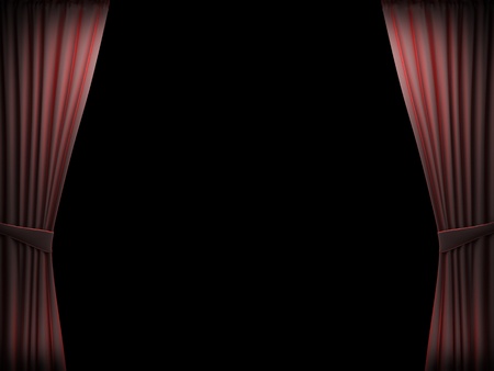 Red velvet curtain の写真素材