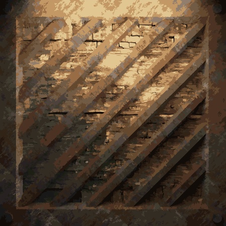 rusty metal and wood plate made in Vectorのイラスト素材