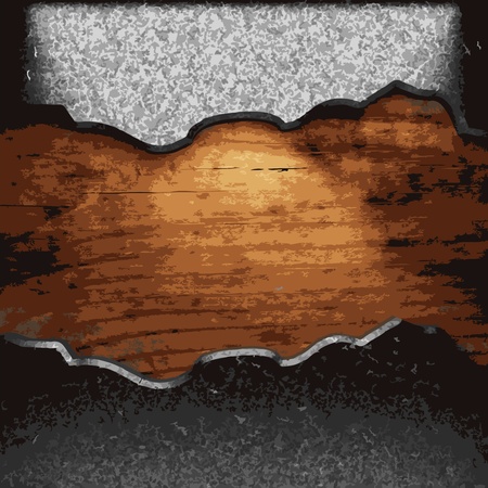 iron plate on wood made in Vectorのイラスト素材