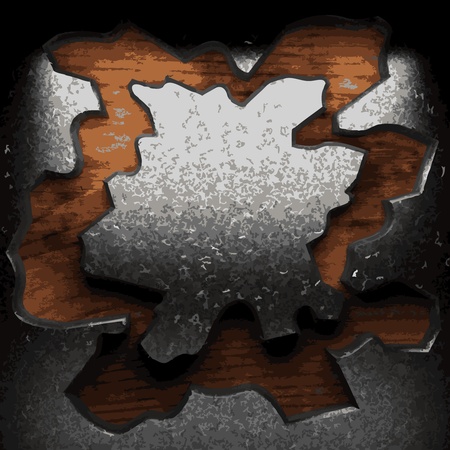 iron plate on wood made in Vectorのイラスト素材