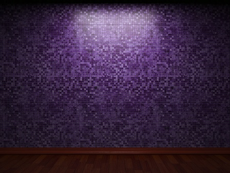 illuminated tile wall made in 3D graphicsの写真素材