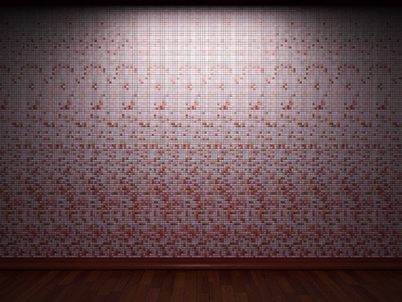 illuminated tile wall made in 3D graphicsの写真素材