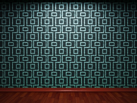 illuminated tile wall made in 3D graphicsの写真素材