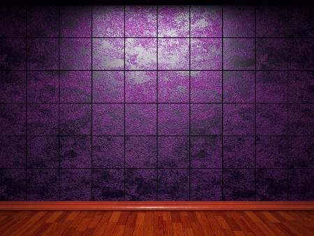 illuminated tile wall made in 3D graphicsの写真素材