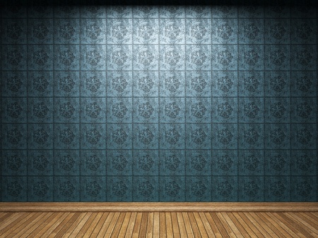 illuminated tile wall made in 3D graphicsの写真素材