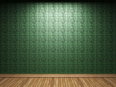 illuminated tile wall made in 3D graphicsの写真素材