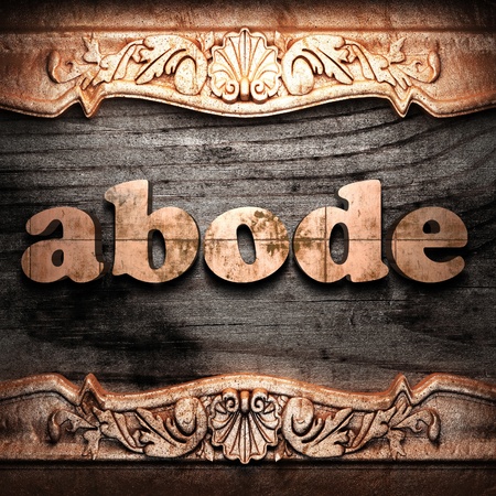 Golden word on wood の写真素材