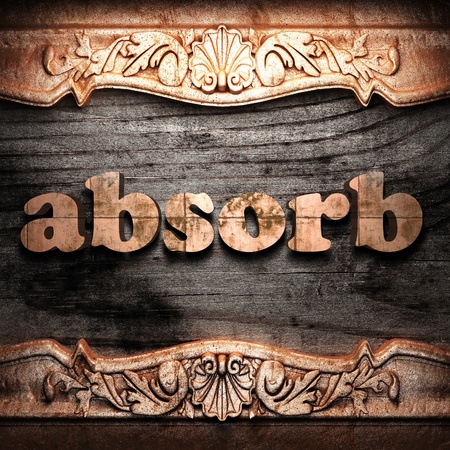 Golden word on wood の写真素材