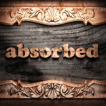 Golden word on wood の写真素材