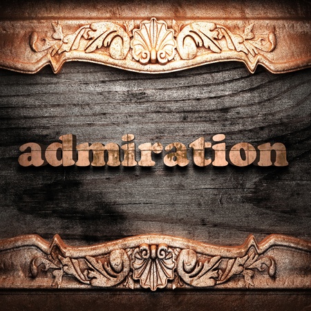 Golden word on wood の写真素材