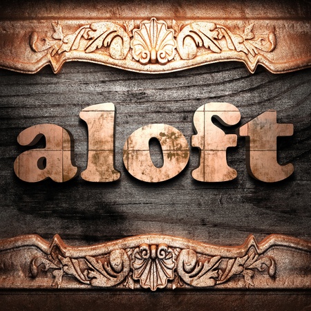 Golden word on wood の写真素材