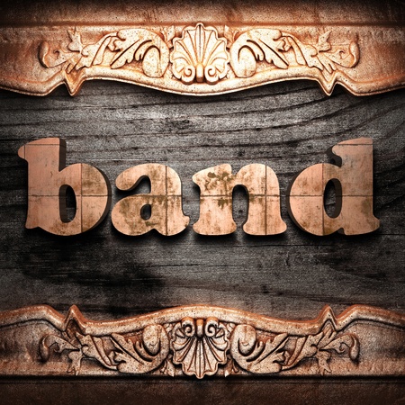 Golden word on wood の写真素材