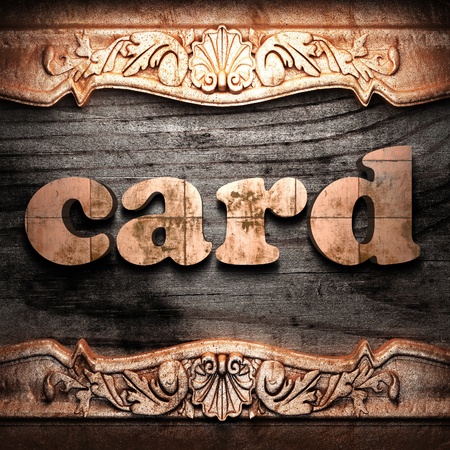 Golden word on wood の写真素材