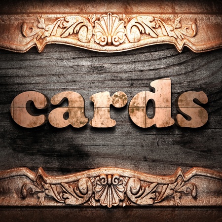Golden word on wood の写真素材