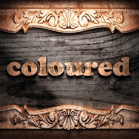 Golden word on wood の写真素材