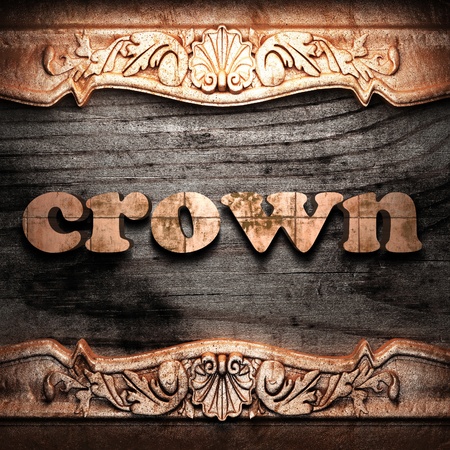 Golden word on wood の写真素材