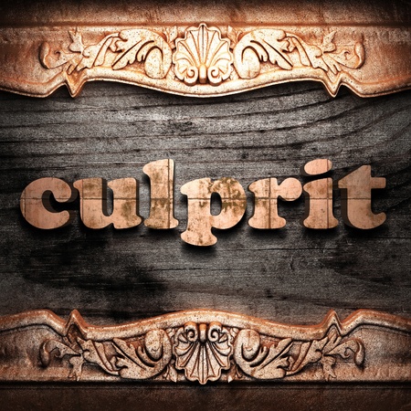 Golden word on wood の写真素材