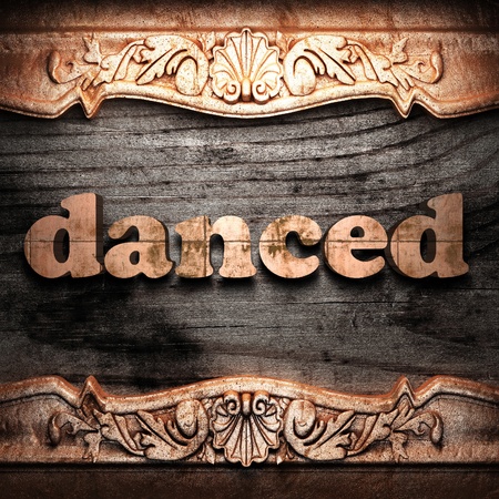 Golden word on wood の写真素材