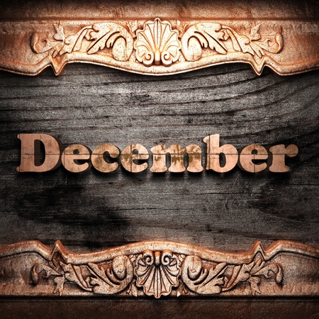 Golden word on wood の写真素材