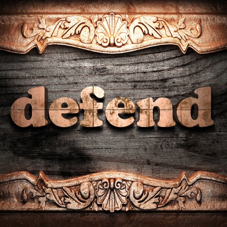 Golden word on wood の写真素材