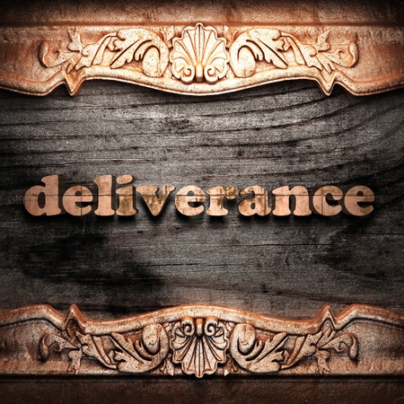 Golden word on wood の写真素材