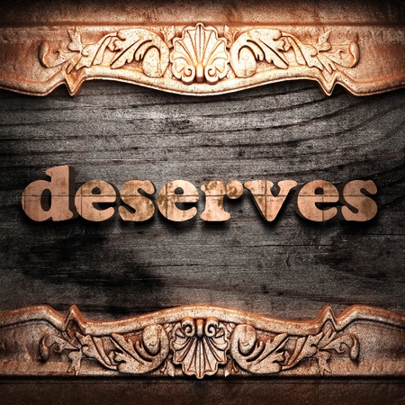 Golden word on wood の写真素材