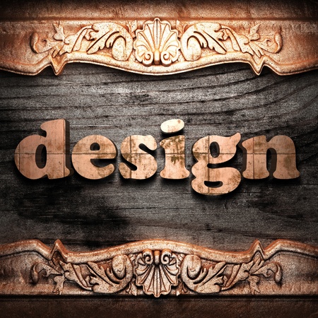 Golden word on wood の写真素材