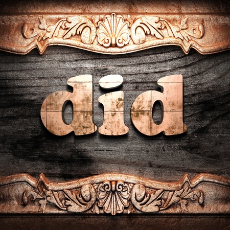 Golden word on wood の写真素材