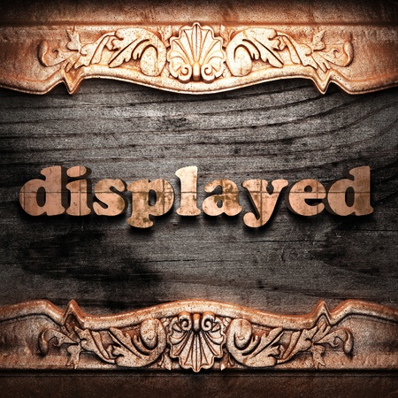 Golden word on wood の写真素材