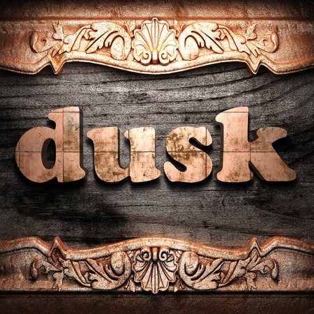 Golden word on wood の写真素材
