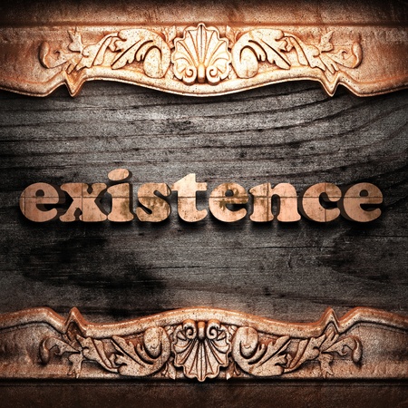 Golden word on wood の写真素材