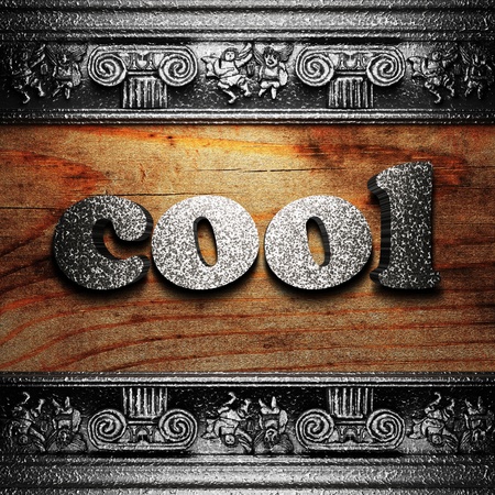 iron word on wood made in 3Dの写真素材
