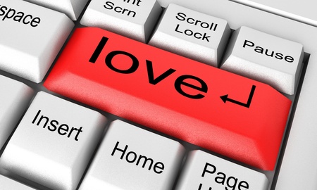 Word on keyboard made in 3Dの写真素材