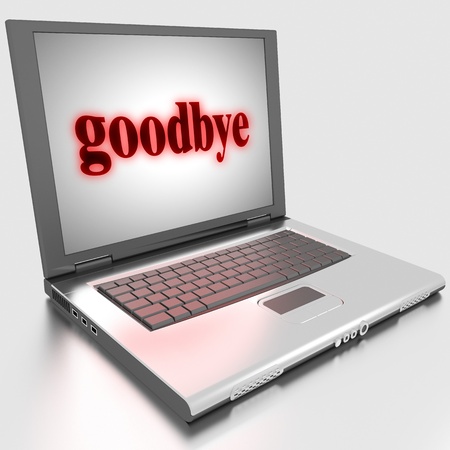 Word on laptop made in 3Dの写真素材