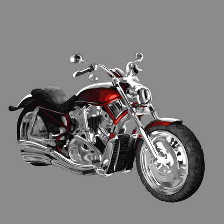 realistic vector painted motorcycleのイラスト素材
