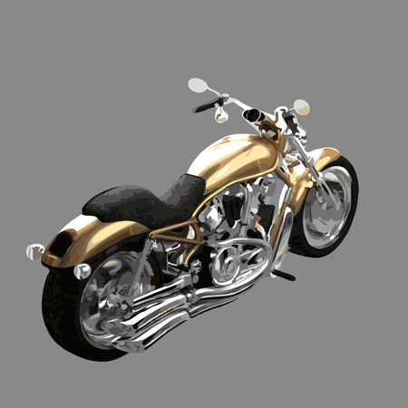 realistic vector painted motorcycleのイラスト素材