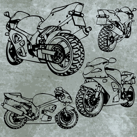 motorbike made in vectorのイラスト素材