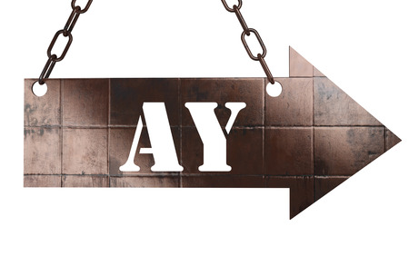 word on copper arrowの写真素材