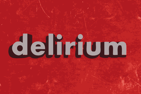 delirium vector word on red concrete wallのイラスト素材