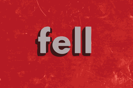 fell vector word on red concrete wallのイラスト素材