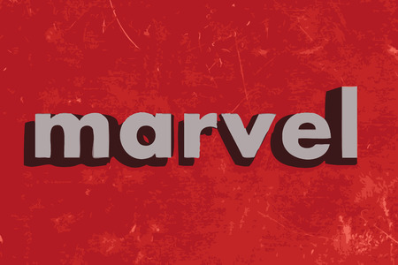 marvel vector word on red concrete wallのイラスト素材
